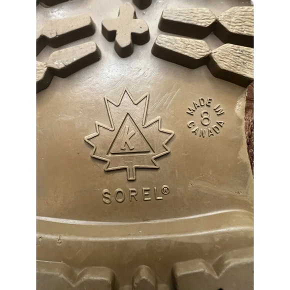 Sorel Winter Duck Boots Buffalo Men's Sz 8 Brown Leather Lace Up Shearling Lined - Picture 11 of 11